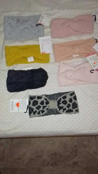 Lote de 7 diademas lana invierno