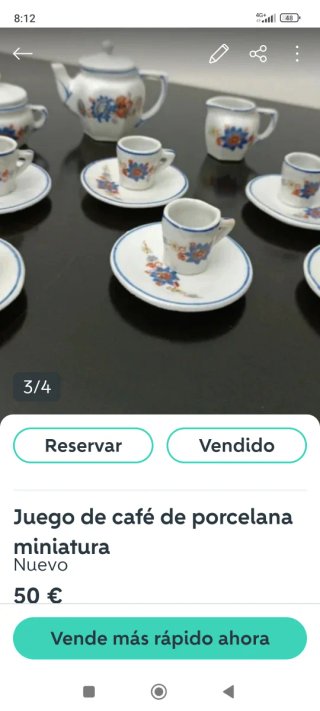 Set da caffè in miniatura in porcellana