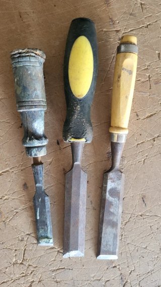 Lote 3 cinceles madera. Chisels