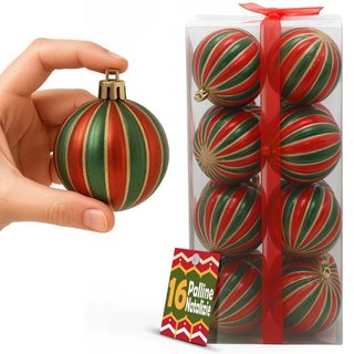 Box 16 Palline di Natale per Albero Sfere Natalizie Addobbo