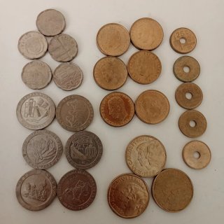 25 monedas antiguas españolas pre-euro