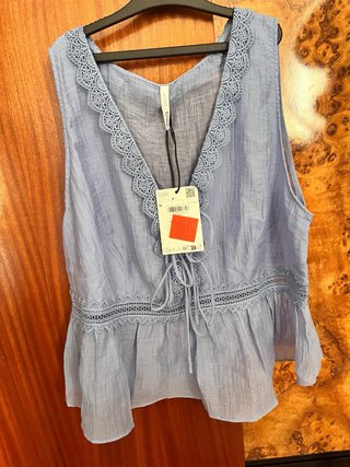 Blusa Mango Azul Talla XL