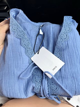 Blusa Mango Azul Talla XL
