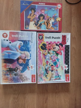 Puzzles Disney: Aladdin, Frozen y Minnie Mouse