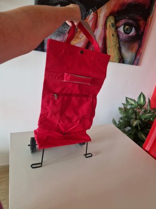 Carrito de la compra plegable rojo