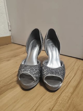 Zapatos de fiesta plateados tacón N37