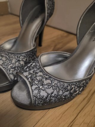 Zapatos de fiesta plateados tacón N37