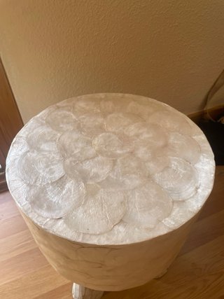 Taburete Nácar y Madera Zara
