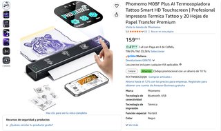 Phomemo M08F Plus Termocopiadora Tattoo AI