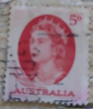 Lotto 5 Francobolli Australia Vintage Regina Elisa