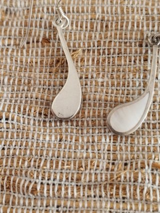 Pendientes Plata Ley Nácar Artesanales