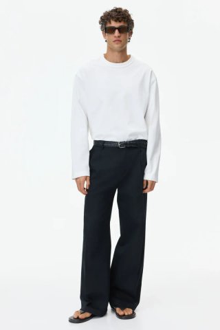 Pantalón sastre hombre negro H&M loose fit