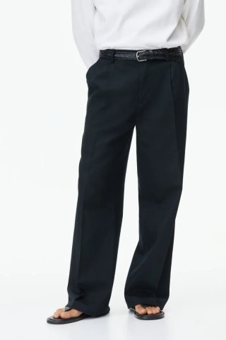 Pantalón sastre hombre negro H&M loose fit