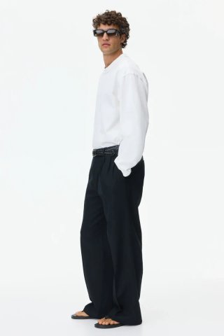 Pantalón sastre hombre negro H&M loose fit