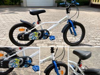 Bicicleta infantil Btwin blanca y azul