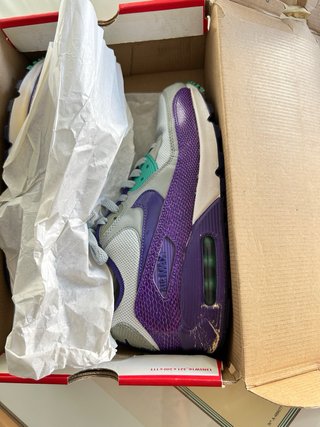 Botas Nike Air Max 90 Morado/Verde Neón Talla 38