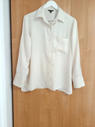 Camisa Massimo Dutti Satinada Talla 40 Beige