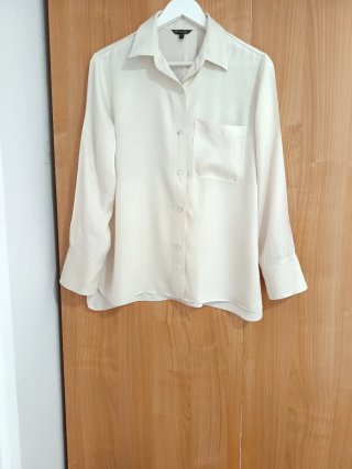 Camisa Massimo Dutti Satinada Talla 40 Beige