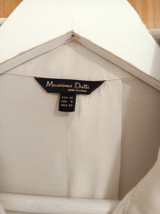 Camisa Massimo Dutti Satinada Talla 40 Beige