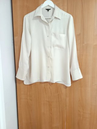 Camisa Massimo Dutti Satinada Talla 40 Beige