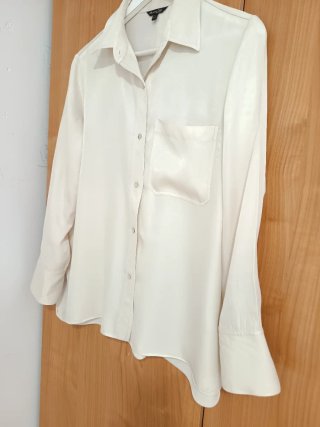 Camisa Massimo Dutti Satinada Talla 40 Beige