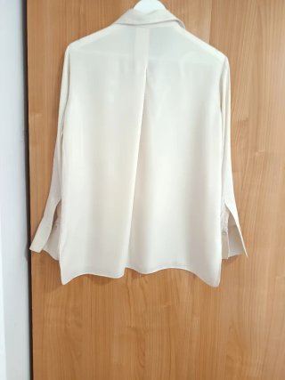 Camisa Massimo Dutti Satinada Talla 40 Beige