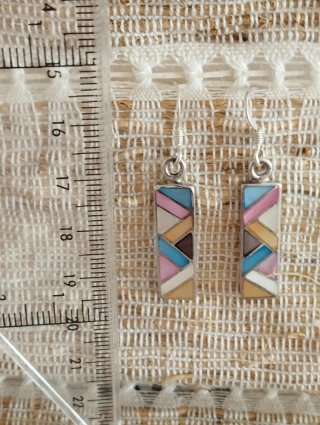 Pendientes Plata Ley Nácar Artesanales