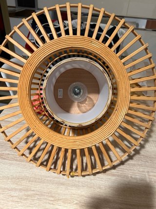 Lámpara de techo mimbre y metal