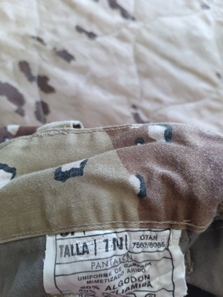 Uniforme militar camuflaje desierto 1N