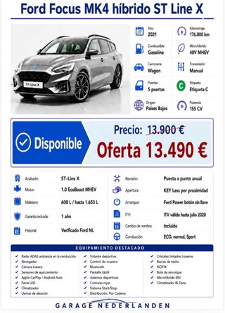 Ford Focus St Line  155cv 2021