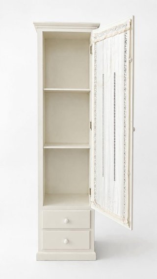 Armario blanco con puerta de cristal