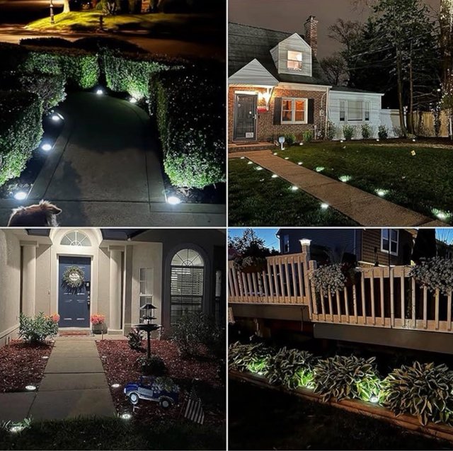12 Focos Solares LED para Suelo Exterior
