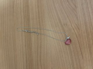 Collar Corazón Rosa y Plata