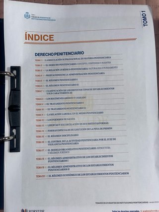 Temario Ayudante de Instituciones Penitenciarias