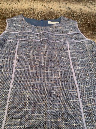 Vestido Bessini azul tweed