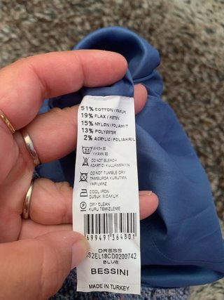 Vestido Bessini azul tweed