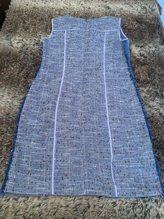 Vestido Bessini azul tweed