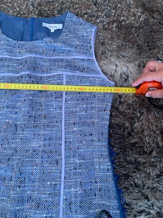 Vestido Bessini azul tweed