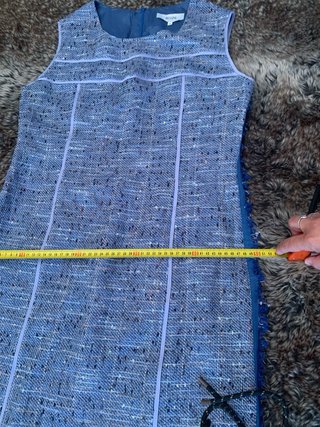 Vestido Bessini azul tweed