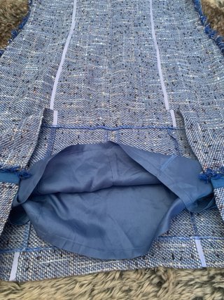 Vestido Bessini azul tweed