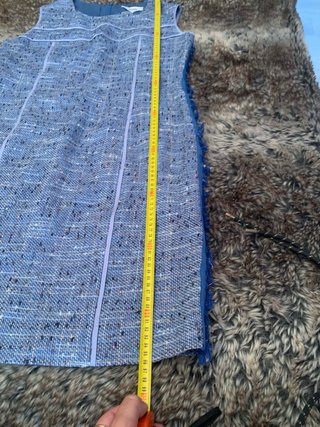 Vestido Bessini azul tweed