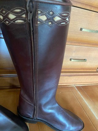 Botas altas de piel estilo cowboy