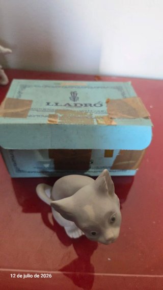 Figura Lladro Gatito Expectante Porcelana