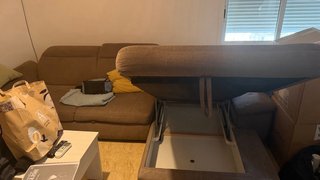 Sofá chaise longue con canapé y cama