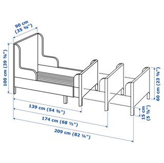 Cama infantil extensible blanca ikea