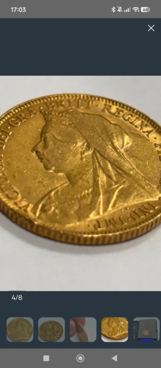Moneda Oro Reina Victoria 1900