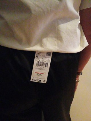 Pantalón Mango ancho negro brillante Talla M