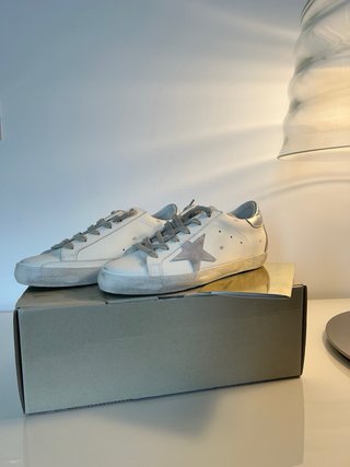 Golden Goose Superstar Sneakers Bianco Argento-New