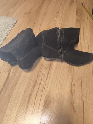 Botas altas ante marrón piel tacón 4cm alto 45cm
