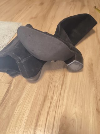 Botas altas ante marrón piel tacón 4cm alto 45cm
